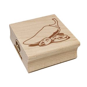 Jalapeno Hot Pepper with Seeds Square Rubber Stamp for Stamping Crafting