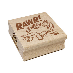 Stegosaurus Rawr Roar Dinosaur Square Rubber Stamp for Stamping Crafting