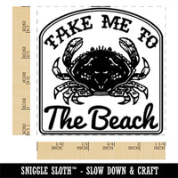 Take Me to the Beach Dungeness Crab Sign Square Rubber Stamp for Stamping Crafting