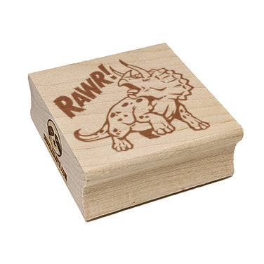 Triceratops Rawr Roar Dinosaur Square Rubber Stamp for Stamping Crafting