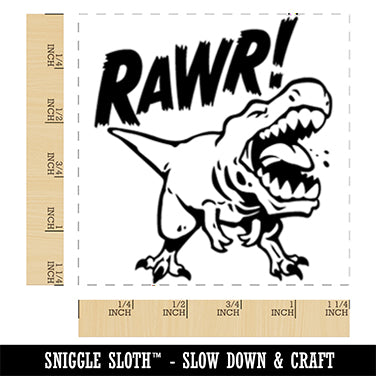 Tyrannosaurus Rex Rawr Roar Dinosaur Square Rubber Stamp for Stamping Crafting