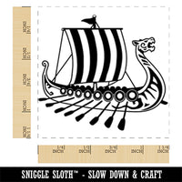 Viking Dragon Longboat Ship Square Rubber Stamp for Stamping Crafting