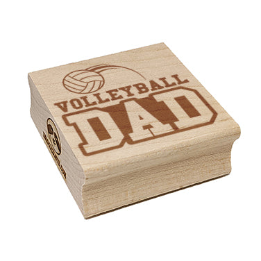 Volleyball Dad Text with Ball Square Rubber Stamp for Stamping Crafting