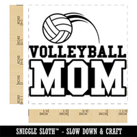 Volleyball Mom Text with Ball Square Rubber Stamp for Stamping Crafting