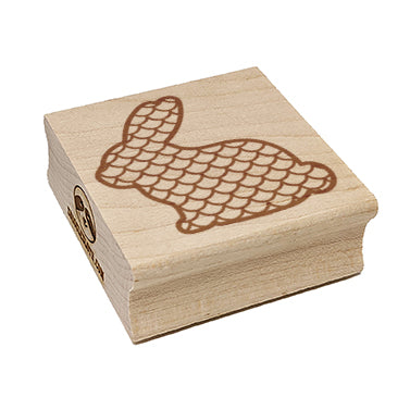 Bunny Side Profile Pattern Mermaid Scales Easter Square Rubber Stamp for Stamping Crafting