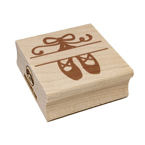 Ballet Shoes Slippers Split Frame for Name Monogram Ballerina Square Rubber Stamp for Stamping Crafting