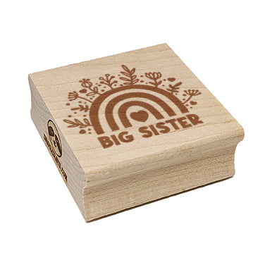 Big Sister Bohemian Floral Rainbow Square Rubber Stamp for Stamping Crafting