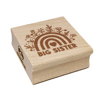 Big Sister Bohemian Floral Rainbow Square Rubber Stamp for Stamping Crafting