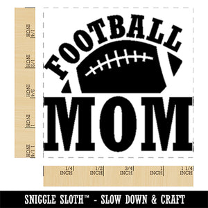 Football Mom Square Rubber Stamp for Stamping Crafting