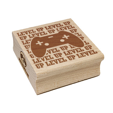 Level Up Game Controller Square Rubber Stamp for Stamping Crafting