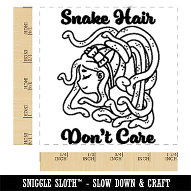 Medusa Snake Hair Don't Care Square Rubber Stamp for Stamping Crafting