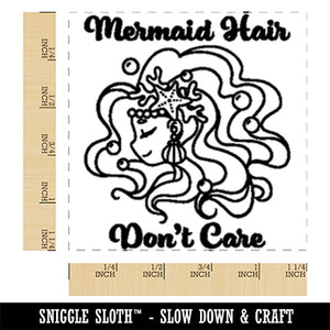 Mermaid Hair Don't Care Square Rubber Stamp for Stamping Crafting