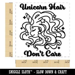 Unicorn Hair Don't Care Square Rubber Stamp for Stamping Crafting