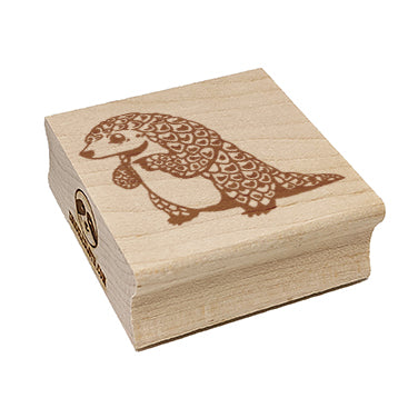 Cartoon Pangolin Endangered Species Standing Square Rubber Stamp for Stamping Crafting