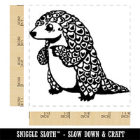 Cartoon Pangolin Endangered Species Standing Square Rubber Stamp for Stamping Crafting