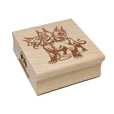 Cerberus Three Headed Hell Hound Dog Hades Greek Mythology Square Rubber Stamp for Stamping Crafting