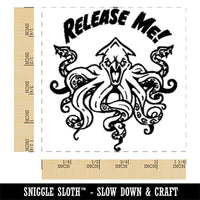 Release Me Kraken Squid Sea Monster Square Rubber Stamp for Stamping Crafting