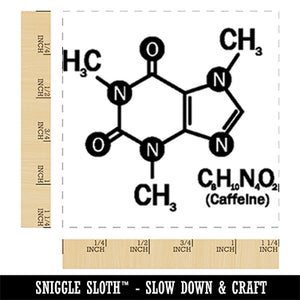 Science Molecule Caffeine Coffee Atomic Bonds Square Rubber Stamp for Stamping Crafting