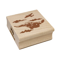 Sky Diving Diver Jumping Out of Plane Square Rubber Stamp for Stamping Crafting