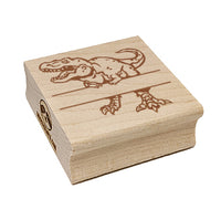 T-Rex Tyrannosaurus Rex Dinosaur Split Monogram Name Square Rubber Stamp for Stamping Crafting