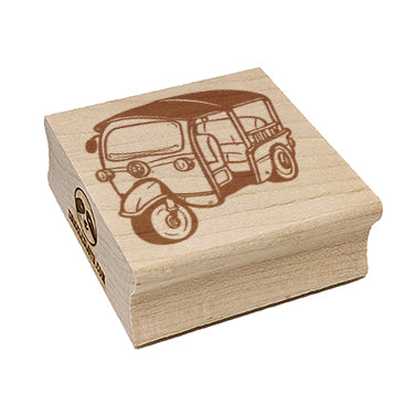 Tuk-Tuk Auto Rickshaw Thailand Asian Taxi Square Rubber Stamp for Stamping Crafting