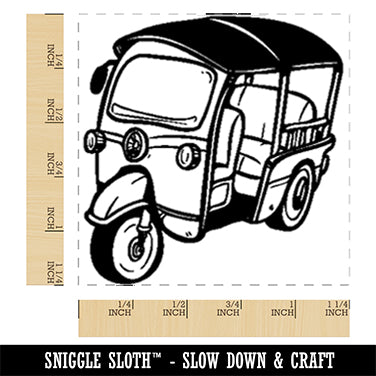 Tuk-Tuk Auto Rickshaw Thailand Asian Taxi Square Rubber Stamp for Stamping Crafting