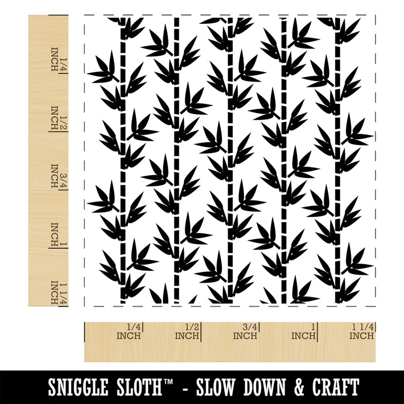 Bamboo Pattern Square Rubber Stamp for Stamping Crafting