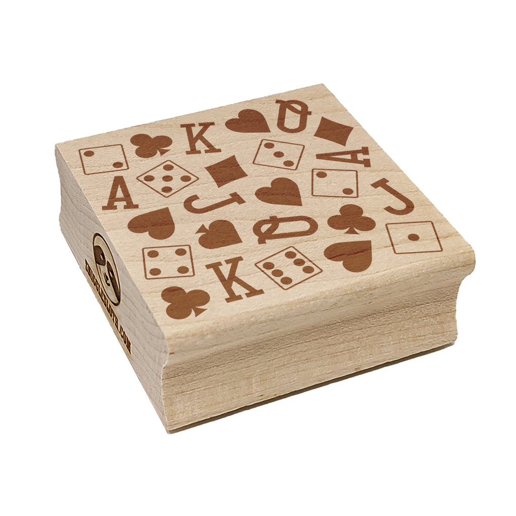 Card Suits and Dice Games Square Rubber Stamp for Stamping Crafting