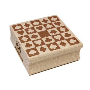 Checkered Card Suits Games Square Rubber Stamp for Stamping Crafting