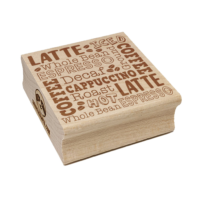 Coffee Words Square Rubber Stamp for Stamping Crafting