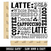 Coffee Words Square Rubber Stamp for Stamping Crafting