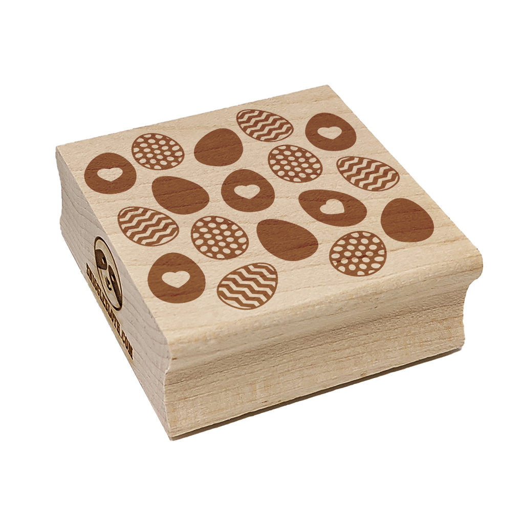 Group of Easter Eggs Square Rubber Stamp for Stamping Crafting