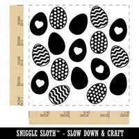 Group of Easter Eggs Square Rubber Stamp for Stamping Crafting