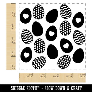 Group of Easter Eggs Square Rubber Stamp for Stamping Crafting