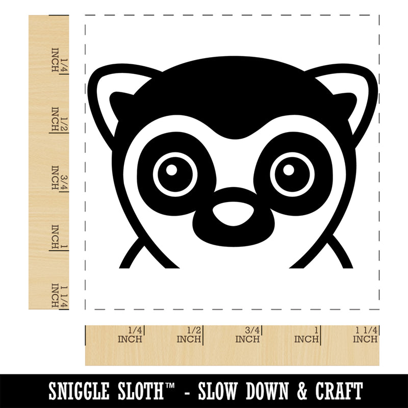 Peeking Lemur Square Rubber Stamp for Stamping Crafting