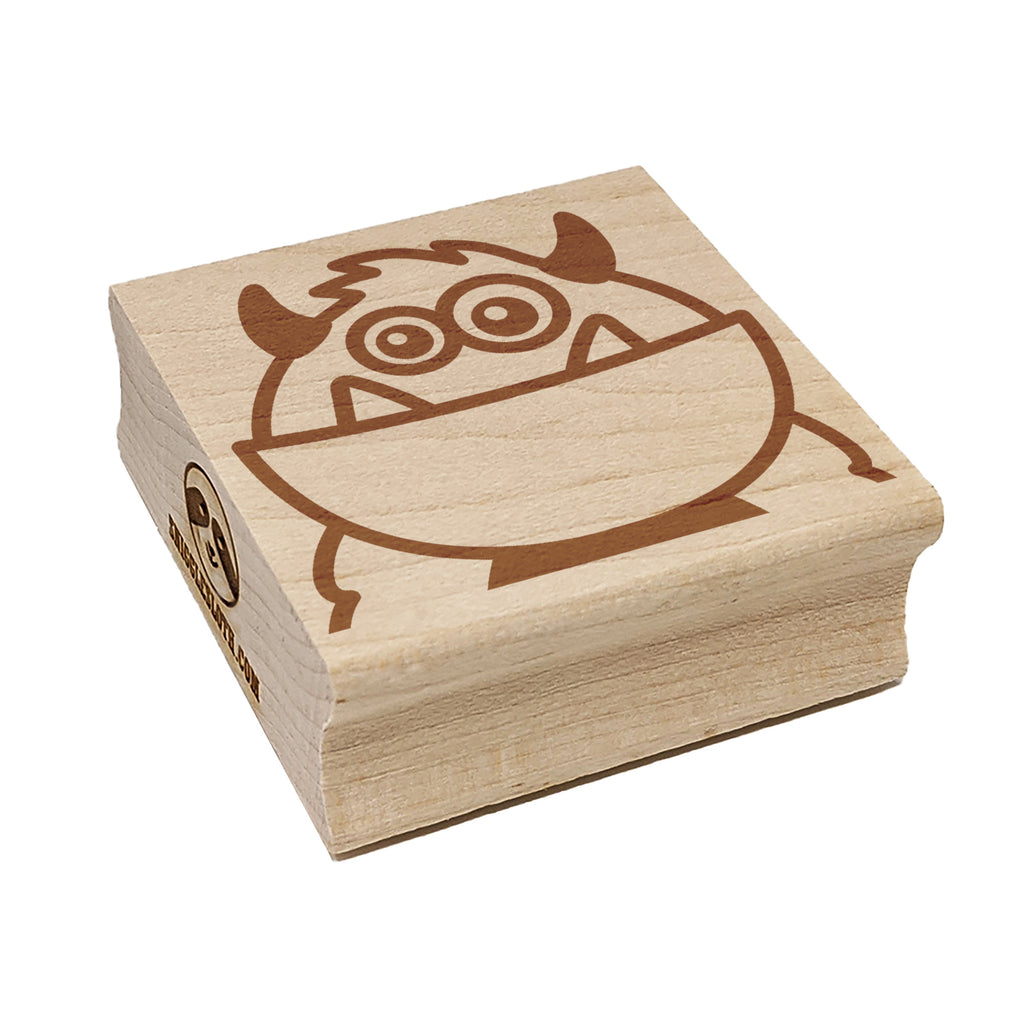 Peeking Monster Square Rubber Stamp for Stamping Crafting