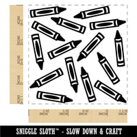 Scattered Crayons Square Rubber Stamp for Stamping Crafting