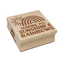 Sending You Sunshine and Rainbows Square Rubber Stamp for Stamping Crafting