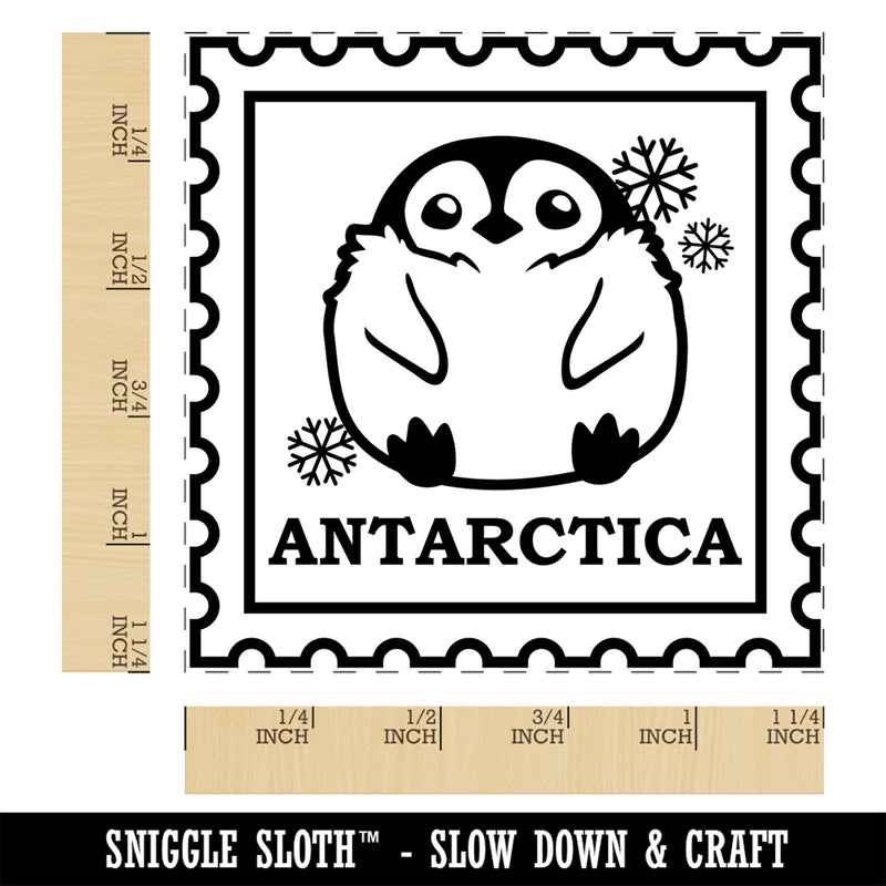 Antarctica Travel Baby Emperor Penguin Square Rubber Stamp for Stamping Crafting