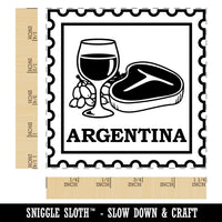 Argentina Travel Wine Glass Steak Square Rubber Stamp for Stamping Crafting