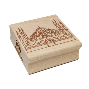 Blue Mosque Istanbul Turkey Square Rubber Stamp for Stamping Crafting