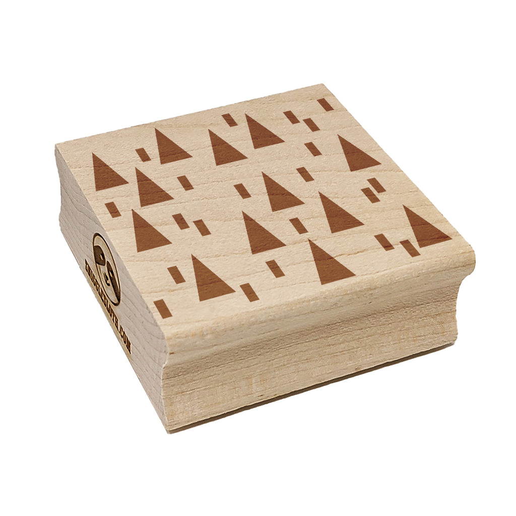 Boho Geometric Evergreen Forest Square Rubber Stamp for Stamping Crafting