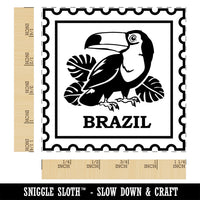 Brazil Travel Toucan Tropical Monstera Leaves Square Rubber Stamp for Stamping Crafting