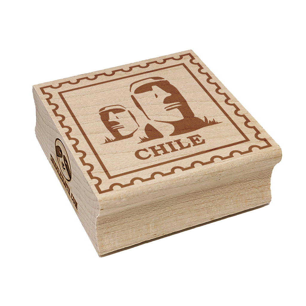 Chile Travel Easter Island Statues Square Rubber Stamp for Stamping Crafting