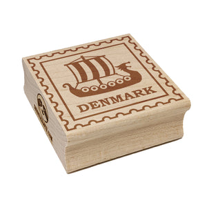 Denmark Travel Viking Ship Square Rubber Stamp for Stamping Crafting