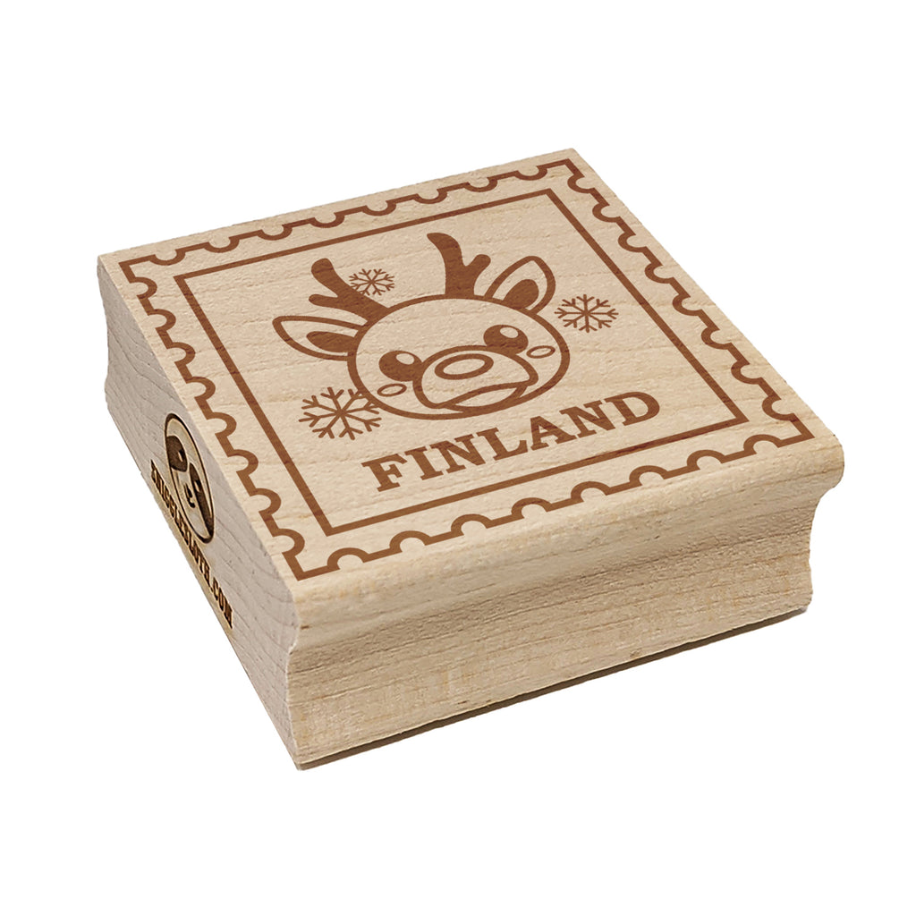 Finland Travel Reindeer Square Rubber Stamp for Stamping Crafting