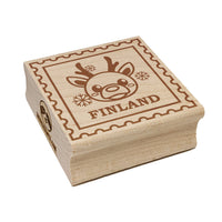 Finland Travel Reindeer Square Rubber Stamp for Stamping Crafting