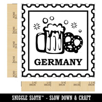Germany Travel Beer Stein and Pretzel Square Rubber Stamp for Stamping Crafting