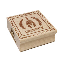 Greece Travel Ancient Greek Spartan Helmet Square Rubber Stamp for Stamping Crafting