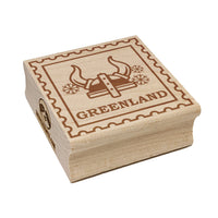 Greenland Travel Viking Helmet Square Rubber Stamp for Stamping Crafting